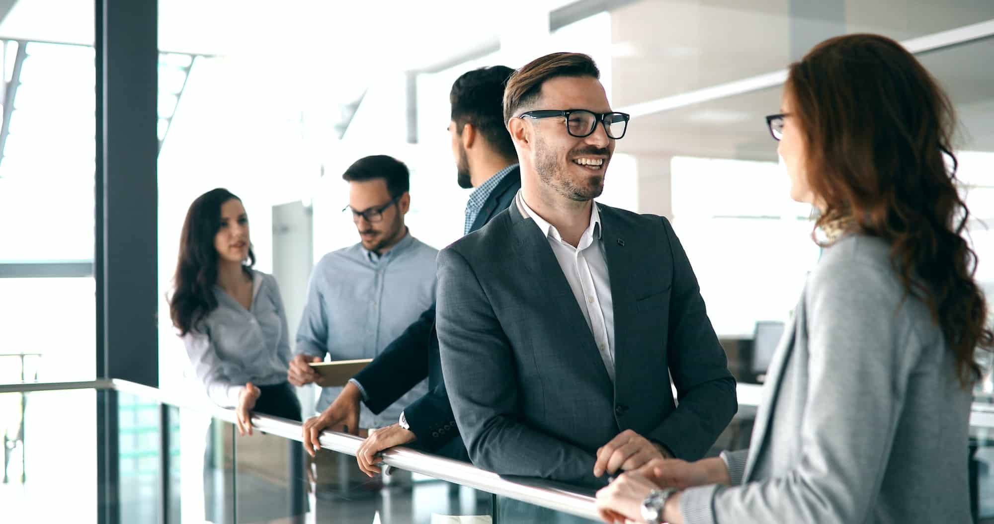 Group of business people collaborating in business office